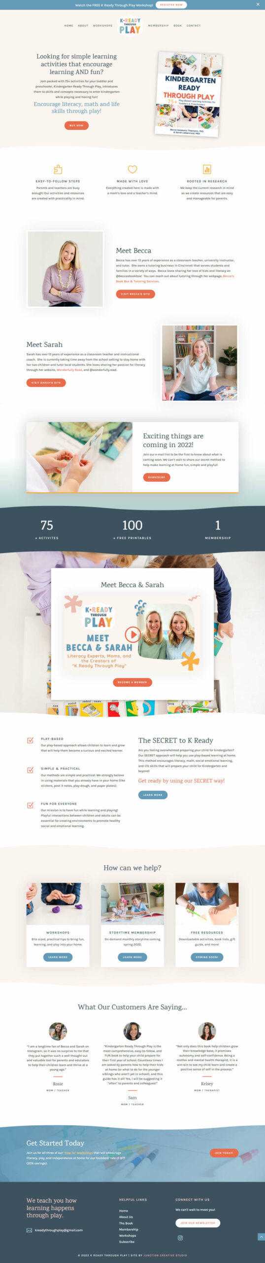 K Ready Through Play Website Design by Junction Creative Studio