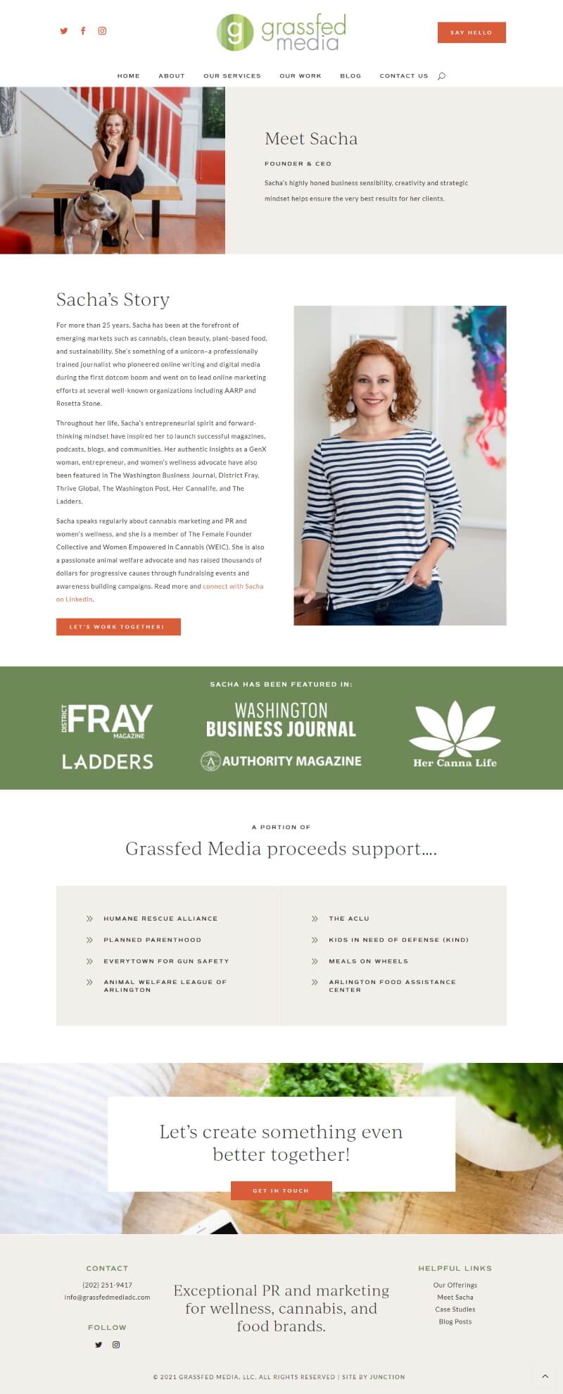 Grassfed Media Founder Bio Page Design by Junction Creative Studio