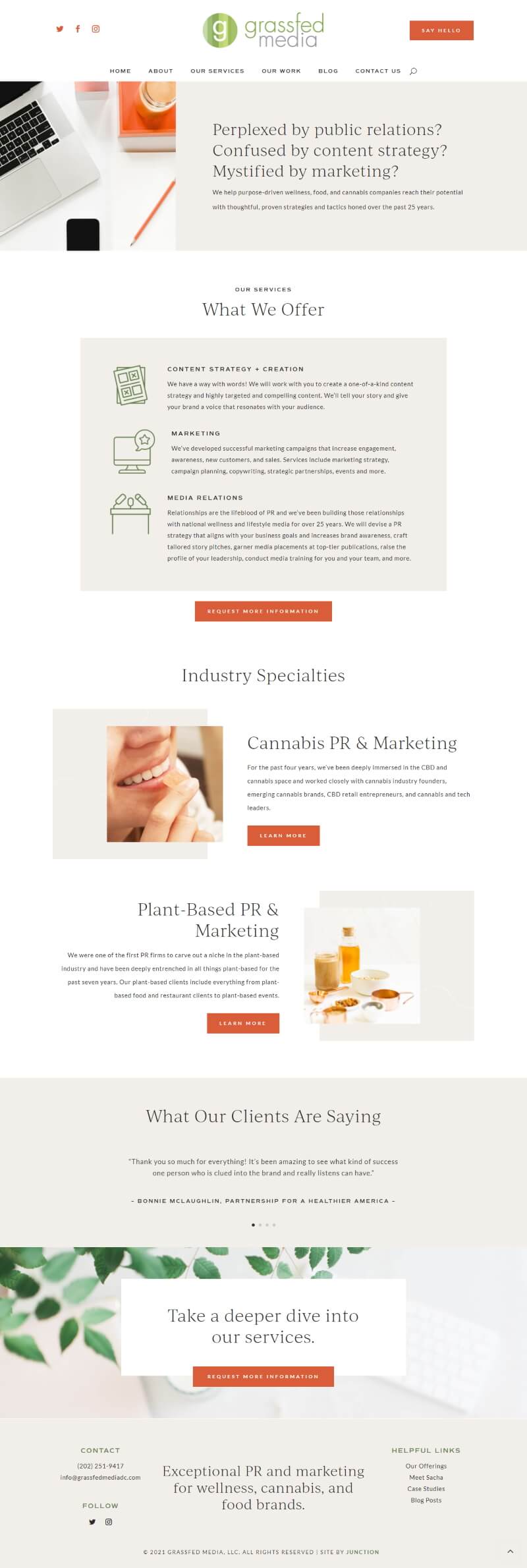 Grassfed Media Services Page Design by Junction Creative Studio